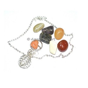 Chakra Sanskrit Tumbled Set avec cordon de mousse et exportateur de pierres semi-précieuses - Product Image 4