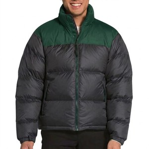Blouson d'hiver matelassé en duvet pour homme 2026, coupe-vent décontracté à col montant, color block, coupe régulière épaisse, fermeture éclair - Product Image 1