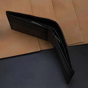 Black Genuine <b>Leather</b> Bifold <b>Wallet</b> <b>Men</b> Inside Zipper Coin Compartment Clear Id Window <b>Card</b> Holder Cash Animal Pattern Top Purse - Product Image 6