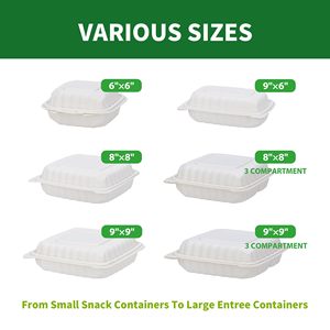 Bolsa de Bagazo Resistente, Impermeable, Desechable, Biodegradable, Ecológica, a Prueba de Fugas, Personalizable, de Grado Alimenticio para Fideos y Hamburguesas - Product Image 3