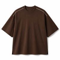 T-shirt en coton vert à manches courtes et col rond, coupe ample, décontracté, couleur unie, tricot jersey avec imprimé étoile