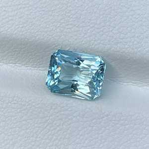 Aigue-marine bleue naturelle taille émeraude, pierre précieuse non montée 2,00 carats pour la fabrication de bijoux, bague, pendentif, vente en gros Zubeda Gems Rajasthan - Product Image 1