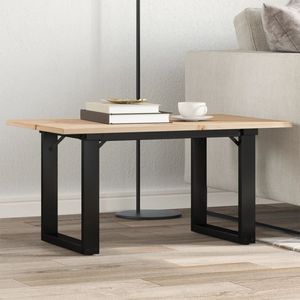 Table basse en bois massif de pin et acier avec structure en O, dimensions 31,5''x19,7''x15,7'' - Product Image 1