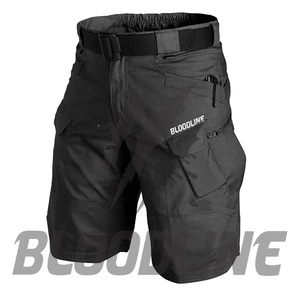 Pantalones Cortos Cargo para Hombre BLOODLINE, Cintura Media, Cierre de Cremallera, Secado Rápido, Estilo Bermuda, Bolsillos Delanteros con Logotipo - Product Image 1
