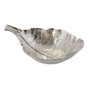 Plateau décoratif en métal en forme de pomme dorée avec couvercle, motif végétal, design glamour - Product Image 3