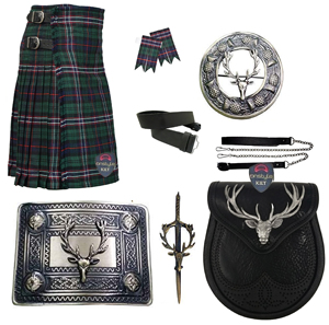Conjunto Clásico de Kilt de Lana Acrílica Highland de 6 Yardas, 8 Piezas, Premium, Duradero, Ligero, Auténtico, Edición Stag, Ideal para Bodas - Product Image 3