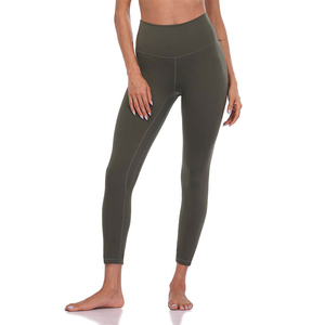 Leggings de fitness pour femmes, sur mesure OEM, taille haute, sans couture, tricotés, antibactériens, écologiques, séchage rapide, respirants, longueur intégrale - Product Image 1