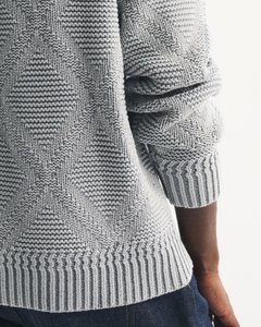 Suéter de Punto Geométrico Gris para Hombre, Manga Larga, Corte Regular, para Otoño - Product Image 5