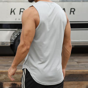 Wholesale Gym Tank Top Men Casual Summer Vest Style Sportswear Lightweight Material <b>Drop</b> Armhole Cut Crew Neck Tank Tops for Men - Product Image 6
