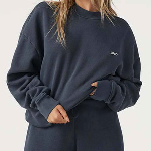Sweat-shirts oversize pour femmes, prix d'usine, hiver, impression de logo personnalisée, tissu en molleton de coton respirant, sweat-shirts de jogging - Product Image 4
