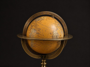Globe terrestre avec support armillaire en laiton, décoration de bureau vintage pour bureau, bibliothèque, salle d'étude - Product Image 3