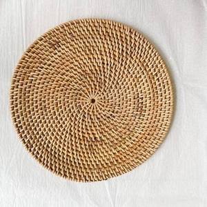 Assiette de présentation en rotin naturel style bohème haut de gamme, tapis de table tressé, fournisseur en gros, prix d'usine - Product Image 4