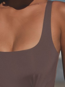 Chocolate Brown Twist Scoop <b>Tummy</b> <b>Control</b> Swimsuit - Product Image 4