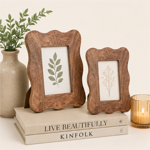 Wholesale Scalloped Wooden <b>Frame</b> Custom Irregular Wavy Edge <b>Picture</b> <b>Frame</b> Handcrafted Solid <b>Wood</b> Tabletop Photo <b>Frame</b> for Home - Product Image 2