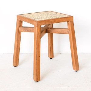 Handwoven Cane <b>Stool</b> Set Natural Bamboo Wicker Ottoman Traditional Charpai Design Rustic Wooden Base Multipurpose Eco-Friendly - Product Image 1