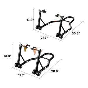 Sollevatore per Moto con Capacità di 1100 libbre, Combo Anteriore e Posteriore con Supporto per Ruota Anteriore a Doppia Forcella e Bobina per Forcellone U+L - Product Image 4
