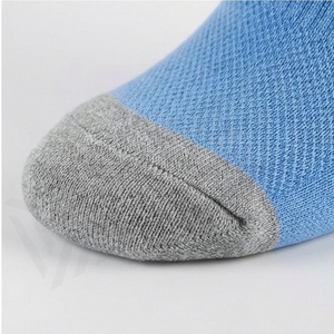 Crew <b>Socks</b> Solid Blue Cotton Spandex Knitted Breathable Casual Daily Wear Adult Summer Standard Thickness - Product Image 6