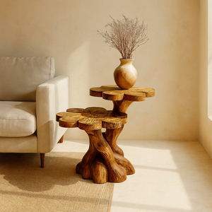 Table d'appoint en bois massif en gros, table d'appoint moderne, tabourets, décoration de salon, table sculpturale, décoration de la maison, meubles, ottomanes uniques - Product Image 1