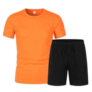 Ensemble T-shirt blanc et short noir pour homme – Col rond, couleur unie, décontracté, respirant, tricoté – Collection été 2026 – Grande Vente - Product Image 5