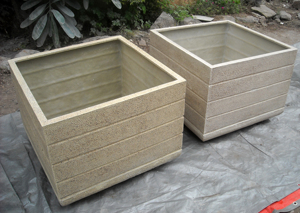 Classic KNT Creations FRP Cubo Series Square Fiberglass Lightweight Durable Floor Boughpot Drainage Hole Hand Carved Finish Big - Product Image 2