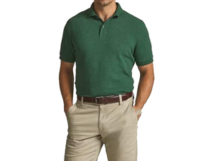 Chemise de golf pour homme à manches courtes, logo personnalisé de haute qualité, couleur verte, 100% coton tricoté, décontractée, couleur unie, respirante - Product Image 2