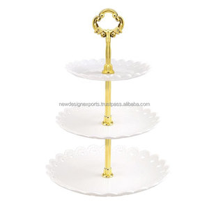 ชั้นวางเค้กและคัพเค้กโลหะ3ชั้นสำหรับงานเลี้ยงวันเกิดและงานแต่งงานที่ใส่อาหารสามชั้น - Product Image 2