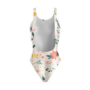 Traje de Baño de Una Pieza Ecológico para Mujer, Spandex/Poliéster, Cuello Redondo, Diseño sin Costuras, Secado Rápido, Impresión por Transferencia de Calor, Talla Grande - Product Image 6