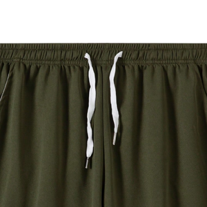 Shorts de basketball vert pour homme 100 % coton, coupe mi-ample, pour entraînement sportif, gym, course à pied, sportswear décontracté d'été avec cordon de serrage - Product Image 5