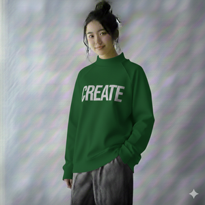 Sweat-shirt ample à col haut pour femme, style minimaliste, couleur unie, production en gros - Product Image 1