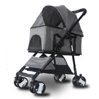 Poussette pour chien pas chère fabriquée en Chine, pliable, quatre roues, chariot pour animaux de compagnie pour petits chiens