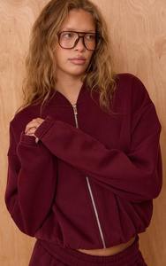 Conjunto Deportivo de Dos Piezas para Mujer, Chaqueta con Cierre y Pantalones Jogger, Ropa Casual para Estar en Casa, Conjunto Cómodo a Juego, Color Sólido - Product Image 5