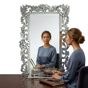 Espejo de Pared Barroco Veneciano Ornamentado |   Espejo Decorativo con Marco Tallado de Estilo Antiguo Vintage para Decoración del Hogar y Sala de Estar - Product Image 3