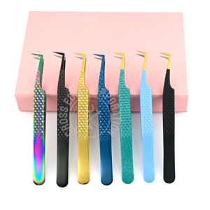 Extensions de cils enduites au plasma Pince à épiler individuelle Volume à 90 degrés Pince à épiler pour l'application de faux cils Lash Wholesale - Product Image 4