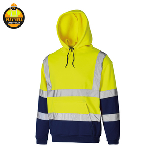 High Visibility Safety Hoodie with Pockets Reflective Work Construction Sweatshirt Hoodie Custom Logo - Product Image 5