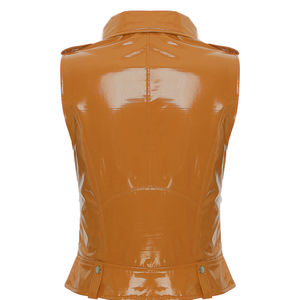 Chaqueta de Cuero Sintético para Mujer, Estilo Motero, Cuello Solapa, Cierre de Cremallera, Gruesa, Cálida, Transpirable, Informal, Vintage, Otoño-Invierno 2026 - Product Image 4