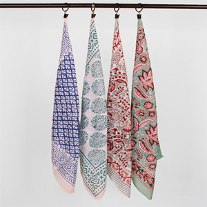 Handmade Cotton Handkerchiefs Set Floral Pattern For Adults Ladies Outdoor <b>Accessories</b> Vintage Printed Face Cover - Product Image 2