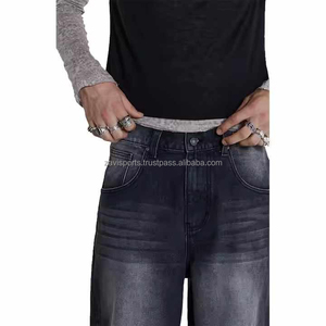 Jeans pour hommes de la meilleure qualité, pantalon décontracté, coupe ample, jeans oversize pour hommes, taille haute, jeans droits pour hommes, respirant - Product Image 2