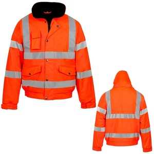 Veste de sécurité haute visibilité, vêtements de travail réfléchissants, orange fluorescent, veste haute visibilité pour la construction et les travaux routiers - Product Image 3