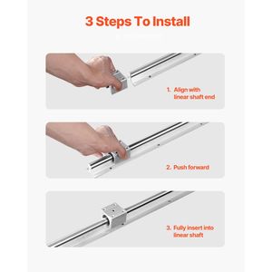 Set di movimento lineare SBR20 da 1500 mm per CNC fai-da-te e automazione, include due guide da 59 pollici e quattro blocchi SBR20UU con componenti del cuscinetto a nucleo - Product Image 6