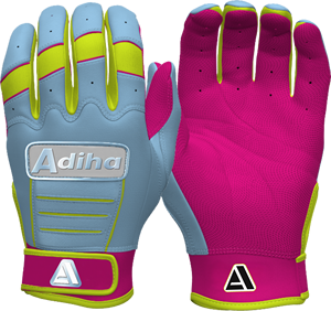 Guantes de Bateo de Béisbol Personalizados Azul Cielo y Rosa con Cierre de Gancho y Bucle Antideslizante para Sóftbol, Venta al por Mayor, Alta Calidad, Hechos en Adiha Impex - Product Image 4