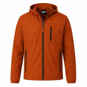 Chaqueta con Capucha Personalizada Unisex de Tejido Softshell, Impermeable, Cortavientos, para Exteriores, Táctica, de Trabajo, OEM, ODM, Lisa, Teñida, con Cremallera Frontal - Product Image 1