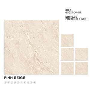 Wholesale Fog Grey Marble Design Polished Porcelain Tiles 600x600 8mm Thick 24x24 Glazed Flooring Cheap Rate From Manufacturer - Product Image 3