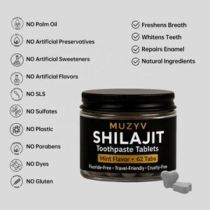 OEM ODM Shilajit <span class=keywords><strong>Dentifrice</strong></span> Comprimés Blanchiment Naturel Haleine Fraîche <span class=keywords><strong>Dentifrice</strong></span> <span class=keywords><strong>Solide</strong></span> - Product Image 3