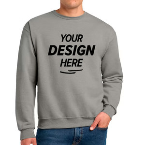 Heavyweight Deep <b>Grey</b> Crewneck Sweatshirt for <b>Men</b> Premium Quality Soft <b>Fleece</b> Plain Pullover Top Classic Fit Design Sweatshirt - Product Image 1