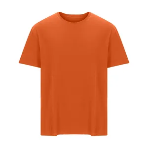 T-shirt à manches courtes pour homme, orange, coupe classique, décontracté, 100% coton, col rond, jersey tricoté, doux, imprimé en sérigraphie, séchage rapide - Product Image 3