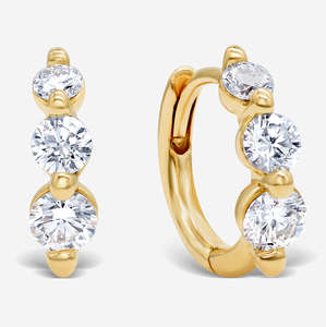 Aros Redondos Elegantes con Diamantes Cultivados en Laboratorio, Certificados por IGI, Color D E F, Claridad VVS VS, Oro, Oro Rosa, Oro Blanco, Plata - Product Image 6