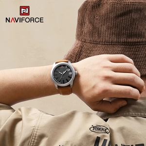 Orologio da Polso NAVIFORCE NF9202 9202 da <span class=keywords><strong>Uomo</strong></span>, al Quarzo, con <span class=keywords><strong>Cinturino</strong></span> in <span class=keywords><strong>Pelle</strong></span> PU, Impermeabile, Quadrante Grande, Sportivo Casual, Luminoso - Product Image 3