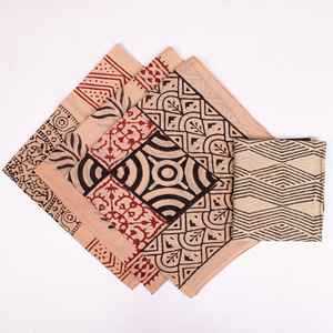 Craftjaipur Handmade Cotton Collection Bandanas for Adults Block Printed Eco Friendly Handkerchief <b>Square</b> <b>Scarf</b> Accessories - Product Image 5