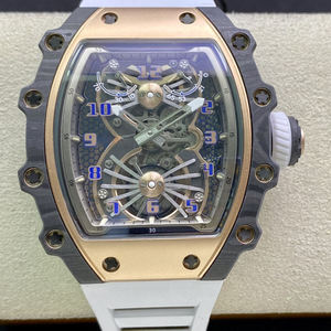 Reloj de Moda de Alta Calidad RM, Caja de Fibra de Carbono en Oro Rosa, Correa de Goma, Reloj Mecánico Deportivo de Lujo a Prueba de Agua - Product Image 1