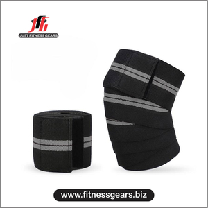Genouillère de compression respirante en nylon et coton avec logo personnalisé et fermeture auto-agrippante pour la musculation et le powerlifting - Product Image 1